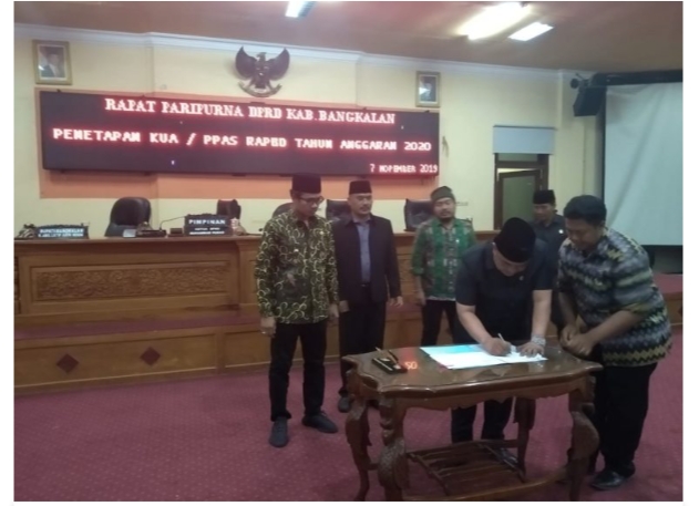 Ketua DPRD Bangkalan Dan Bupati Bangkalan Menandatangani Penetapan KUA-PPAS RAPBD 2020