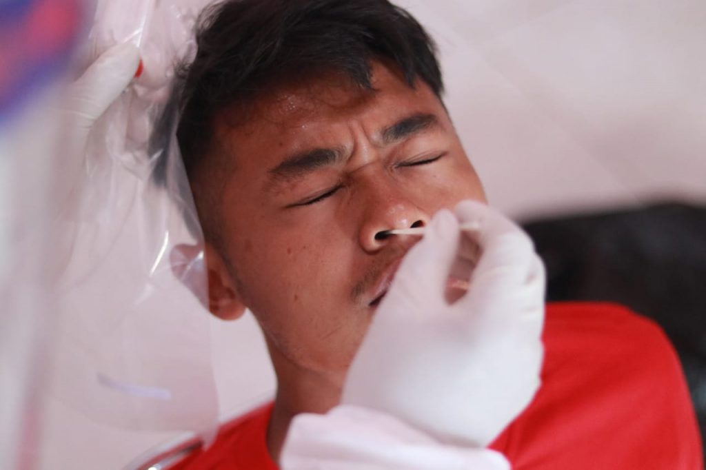 Begini Ekspresi Pemain Madura United Jalani Tes Covid