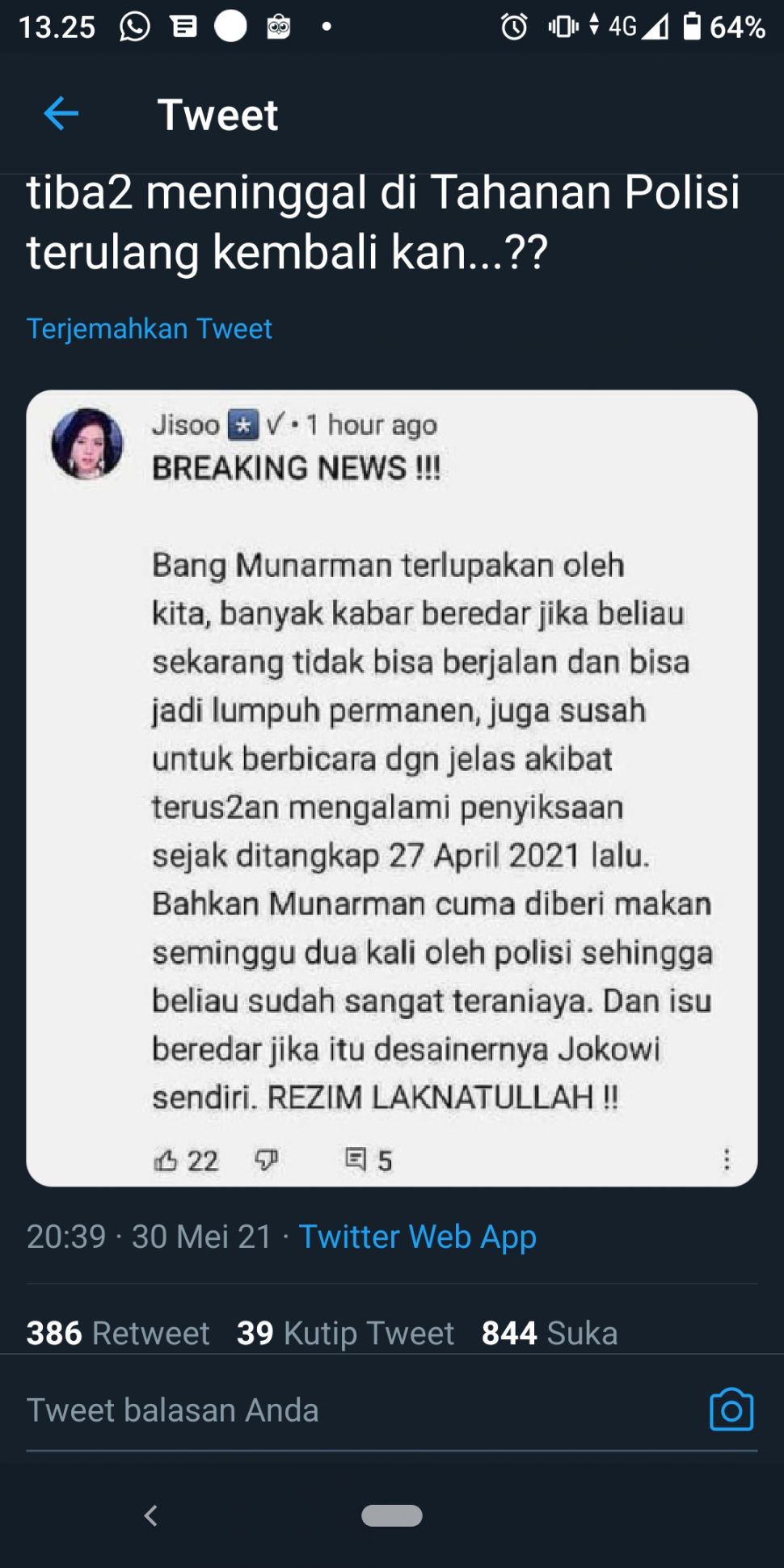 Munarman Lumpuh karena Disiksa?  Polisi: Dia Sehat Walafiat