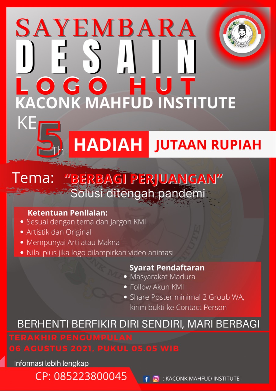 Rayakan HUT ke 5 di Masa Pandemi, Kaconk Mahfud Institut Gelar Lomba Desain Logo