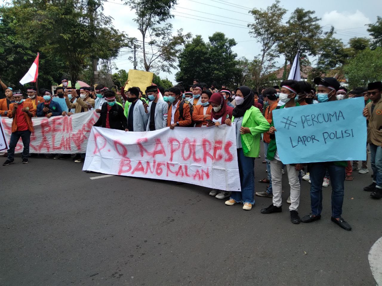 BEM se-Kabupaten Bangkalan Tuntut Kapolres dan Kasat Reskrim Mundur