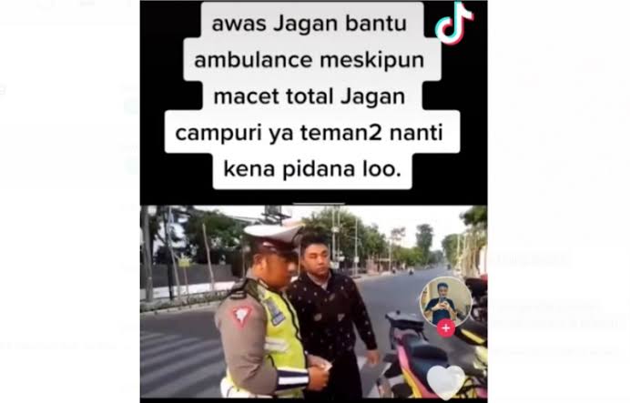 Viral Polisi Tilang Pemotor Kawal Ambulance, Begini Penjelasan Korlantas Polri