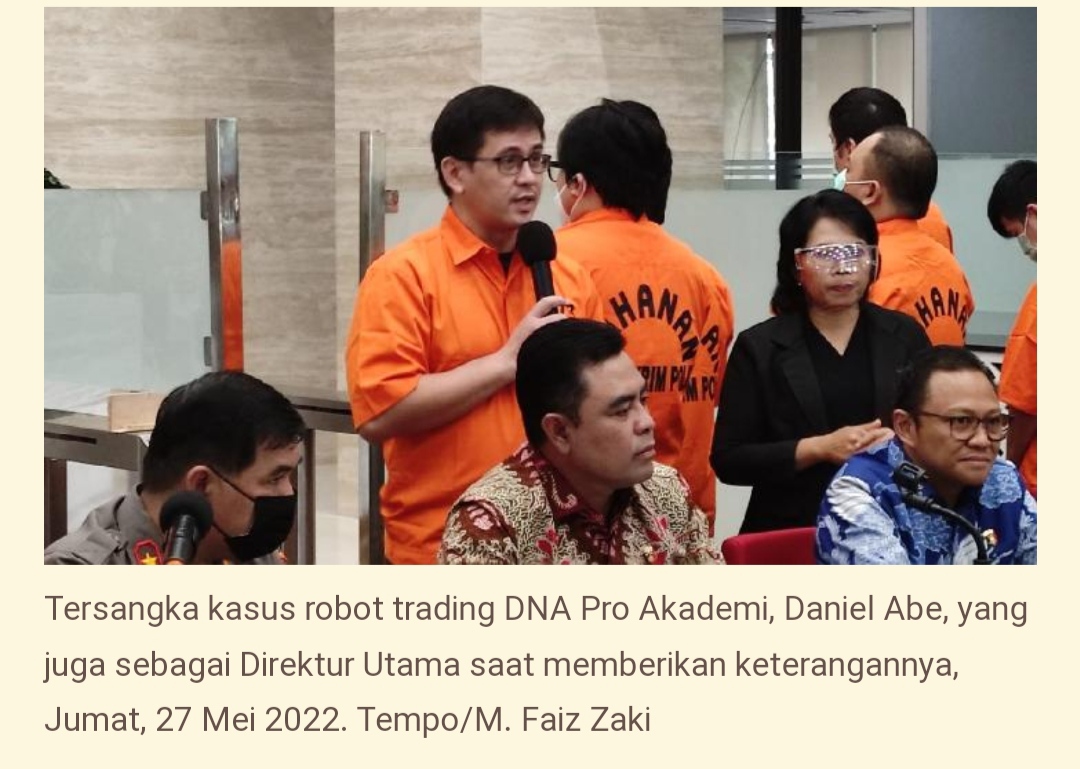 Direktur DNA Pro Akui Robot Tradingnya Pakai Skema Ponzi