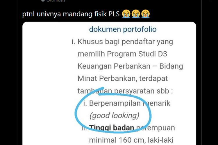 UB Disorot Publik, Gegara Cantumkan Syarat ‘Good Looking’ Bagi Mahasiswa Baru D3
