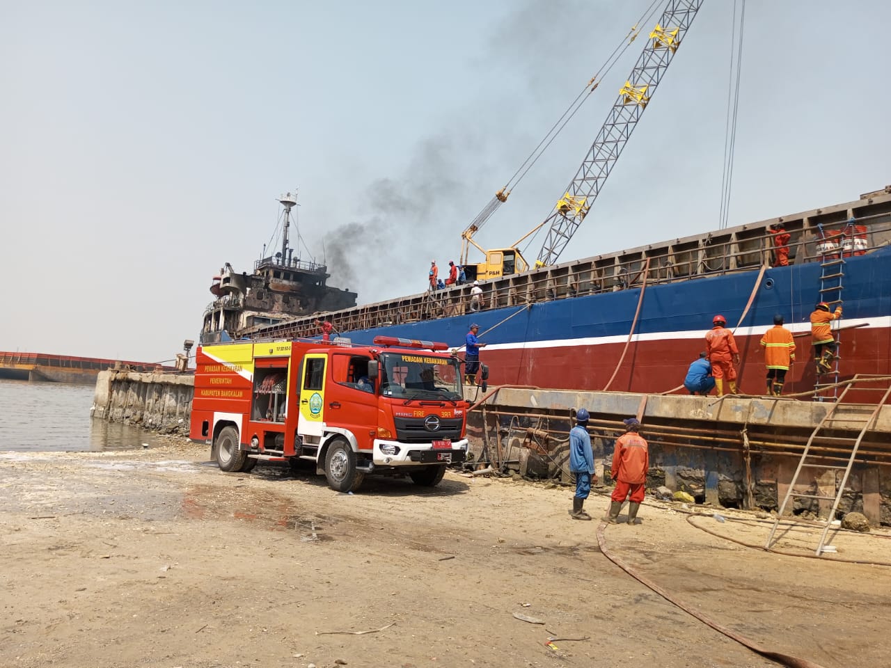 Kapal Terbakar di Galangan PT Ben, Diduga Akibat Percikan Api